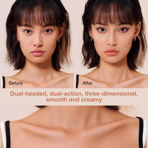 Natural double-end highlight contour stick