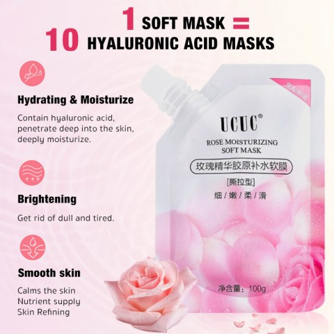 Rose Soft Mask For beauty salons - Moisturizing, whitening and brightening