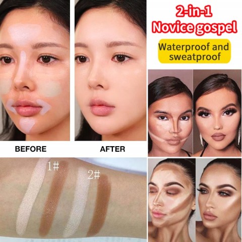 2-head Waterproof Concealer&Contour Stick