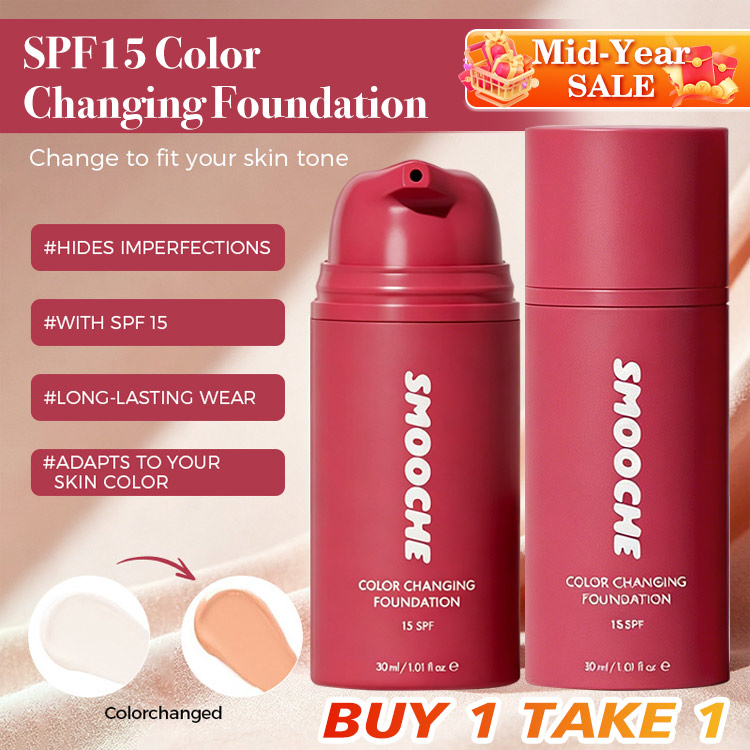 Mid-year promo-Buy 1 Take 1 - Best-selling in South Korea-SPF15 Color Changing Foundation-Shade Matching Liquid Makeup, SPF, 24H Wear, Vegan