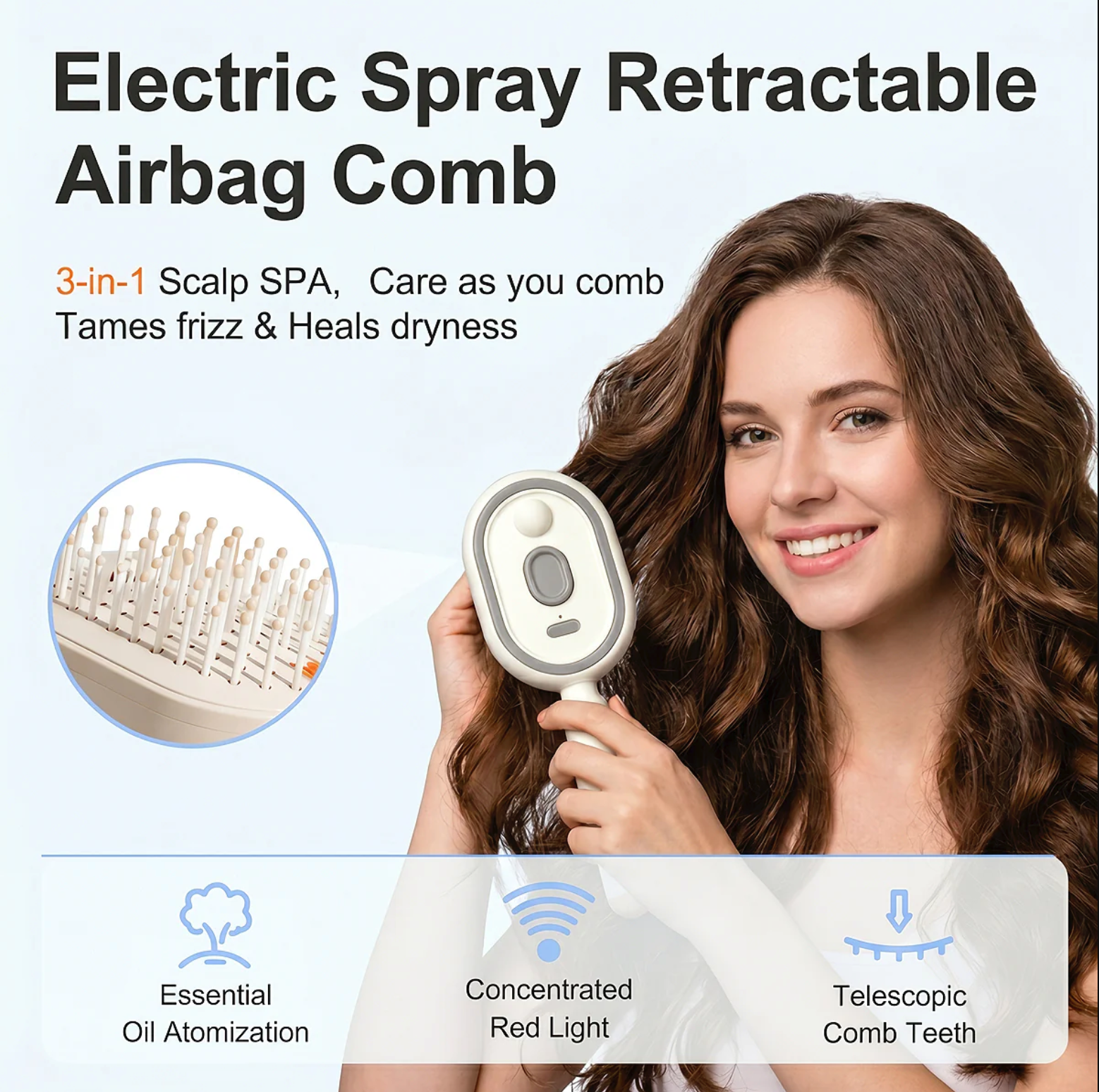 Mid-Year Mega Sale –  Electric Steam Hair Brush Steam – Moisturizing Hair Care, Save Expensive Salon Hair Treatments & Enjoy Premium Hair Spa At Home
